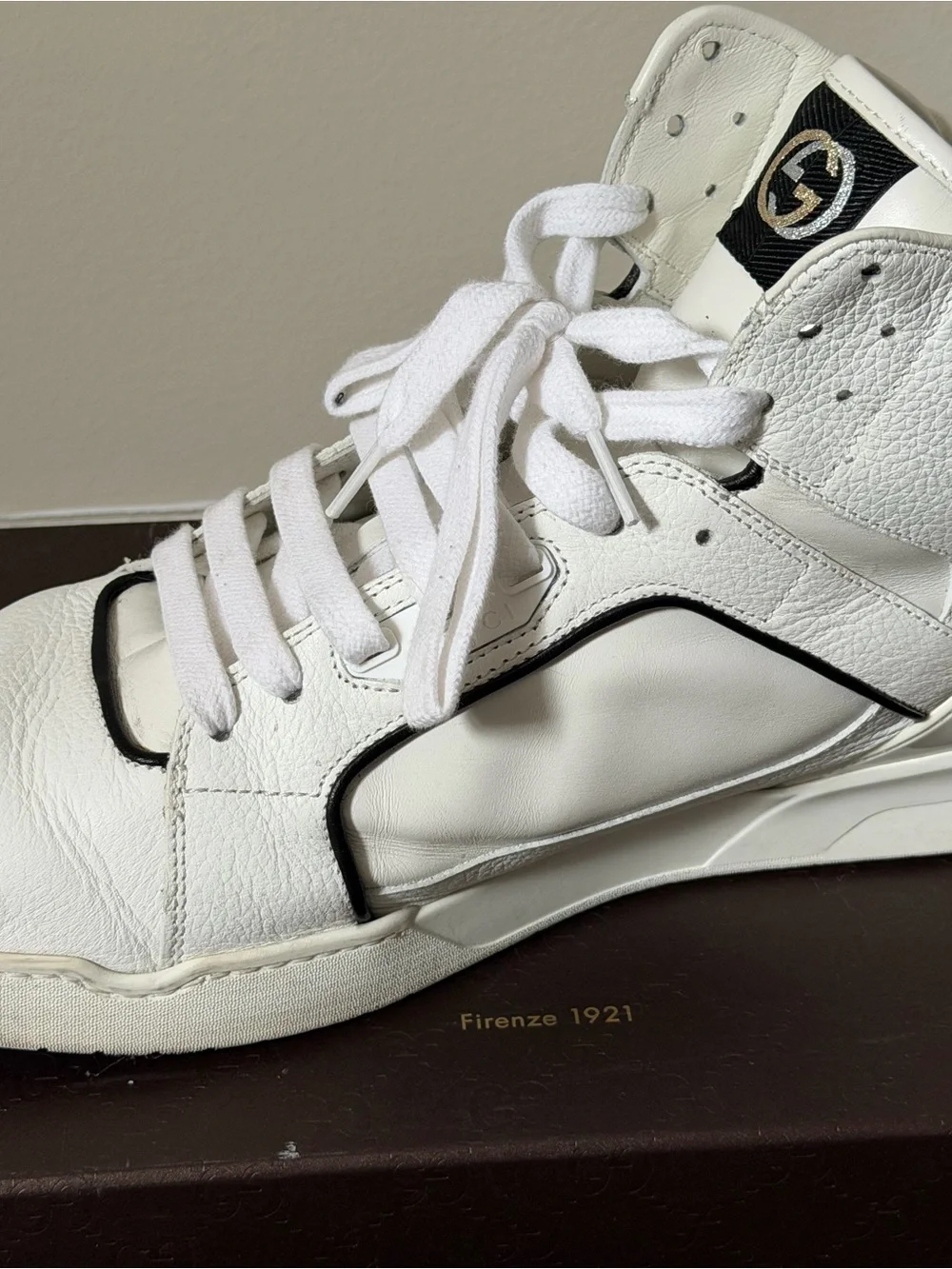 Gucci white leather